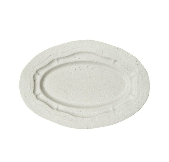 Fat ovalt 38x26cm off-white