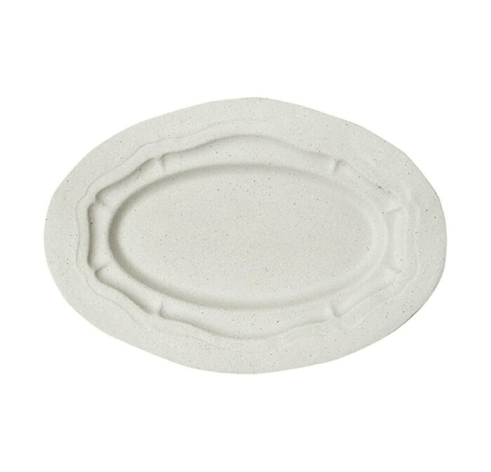 Fat ovalt 43x30cm off-white