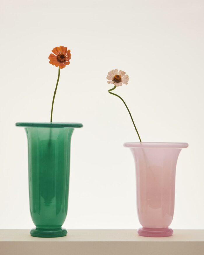Vase 21cm Light pink with pink base