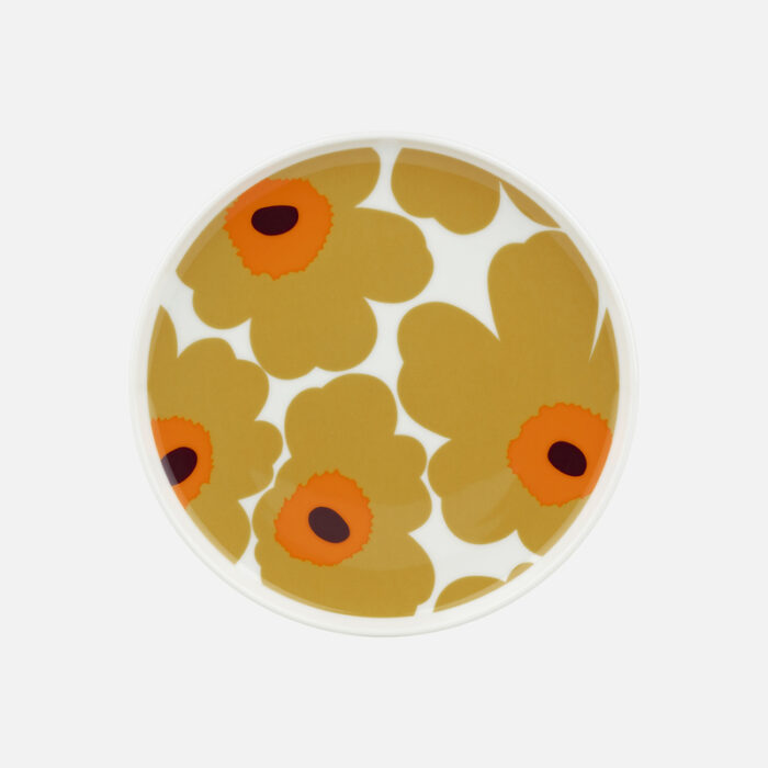 Tallerken 20cm hvit/oker/oransje