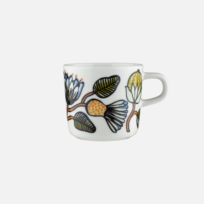 Kaffekopp 2dl hvit/grønn/oransje