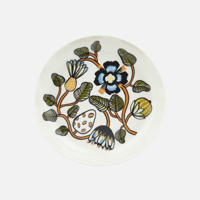 Tallerken dyp 20,5cm hvit/grønn/oransje