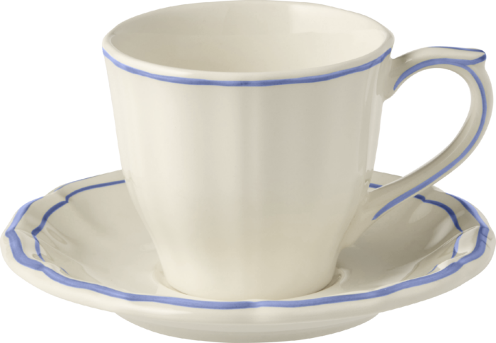 Kaffekopp m/skål 17,5cl lys blå