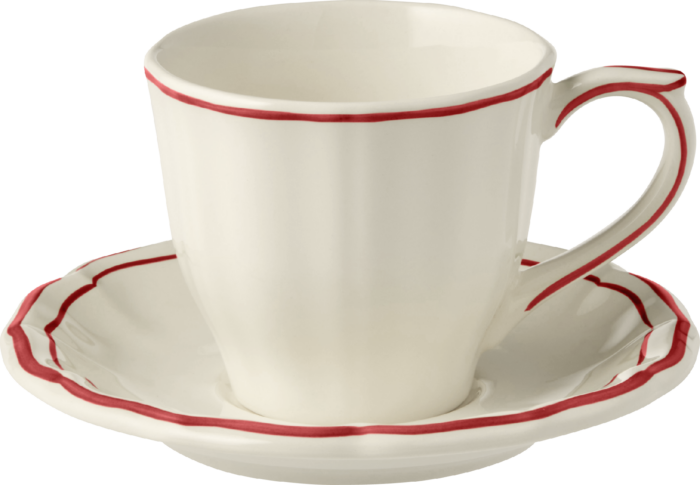Kaffekopp m/skål 17,5cl rød