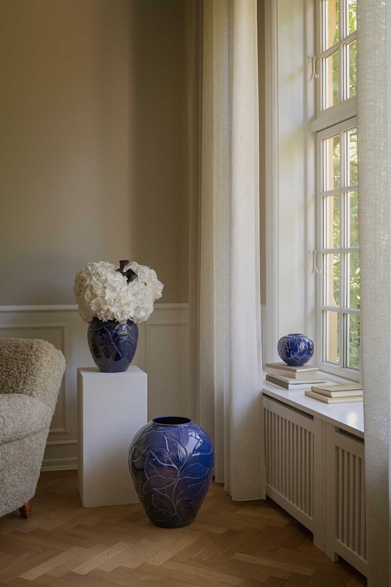 Vase 30cm Agate blue