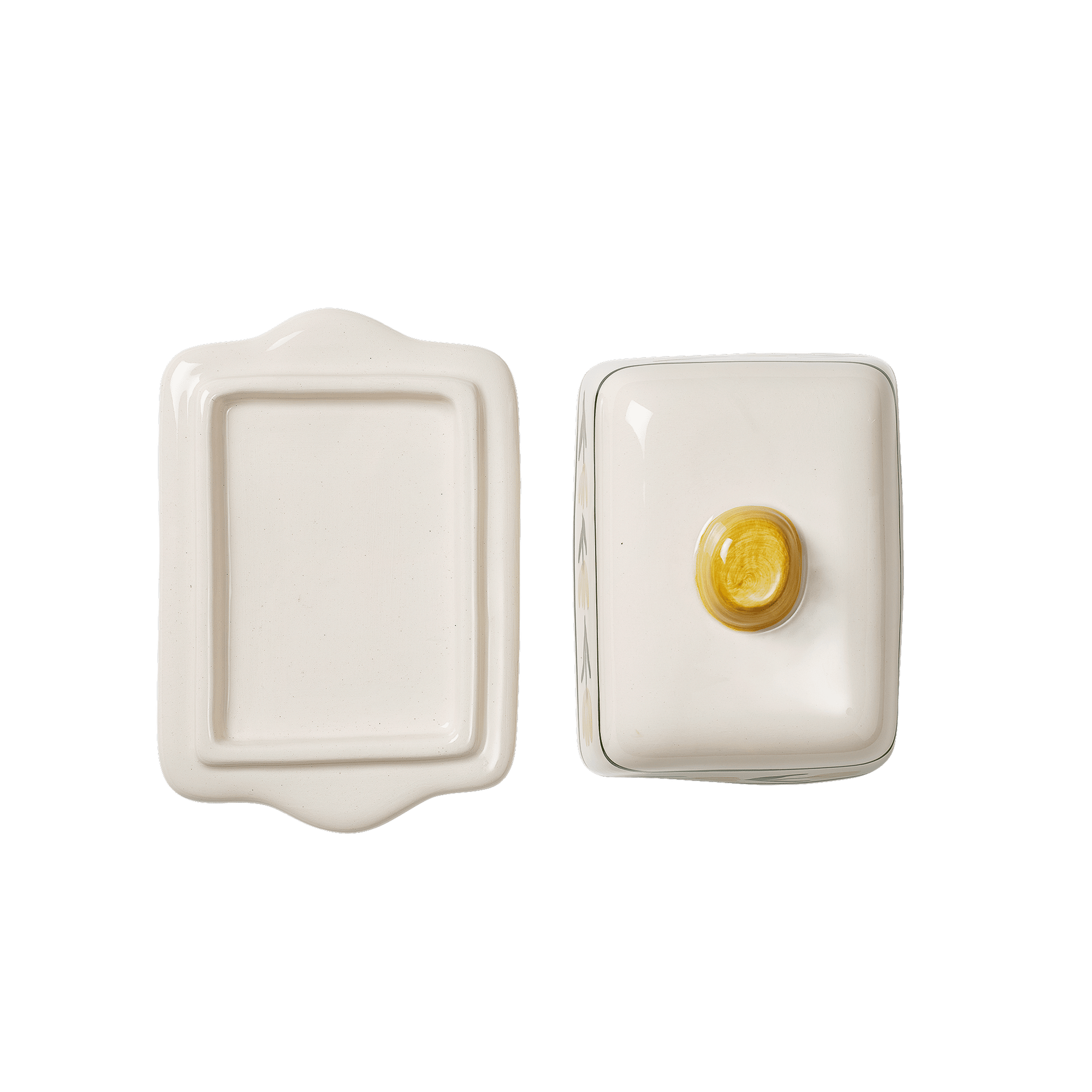 Smørboks 17x11,5cm gul