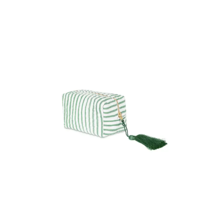 ByTiMo_Toalettmappe liten Green Stripe